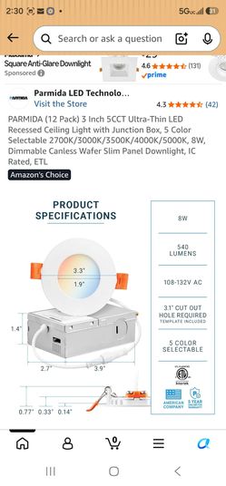LED Ceiling Light (12 Pack)