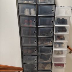Drop-Front Shoe Storage Boxes – Stackable & Ventilated (Qty: 30+)
