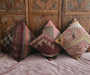 Set of 3 vintage decorative Moroccan Boho Jacquard Pillow covered with Cushions Set of 3 vintage decorative Moroccan Boho Jacquard Pillow covered wit