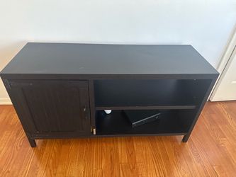 Black TV Stand with Cabinet and Shelves