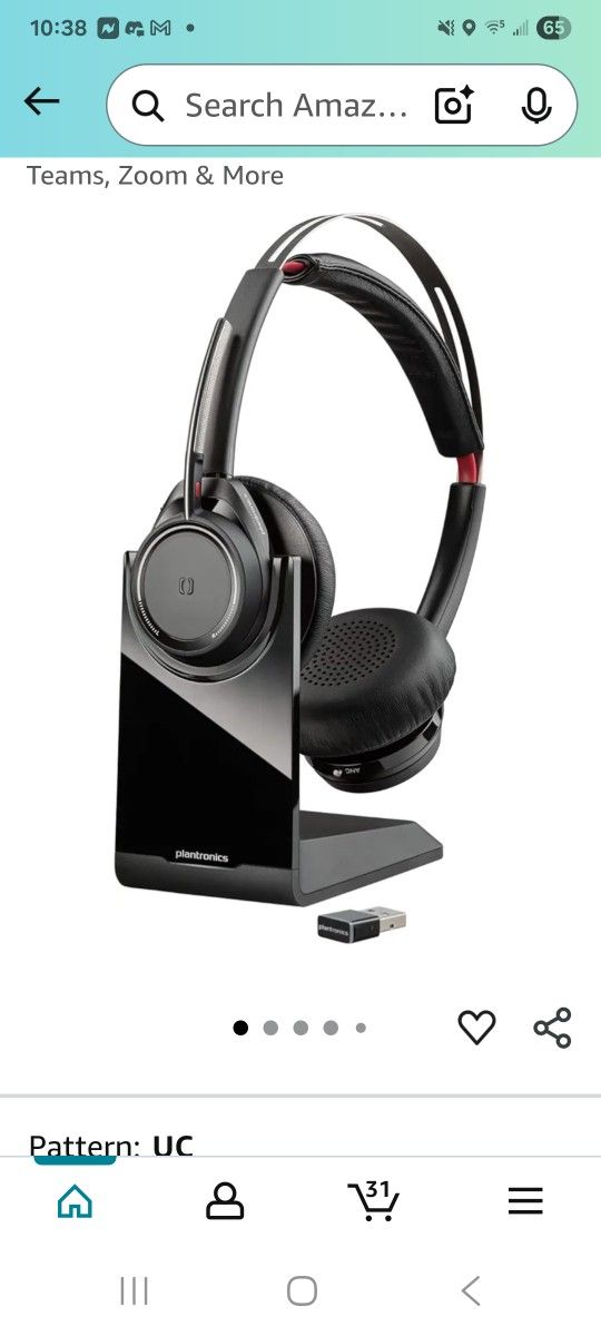 Plantronics - Stereo Bluetooth Headset with Active Noise Cancelling Headphones and Noise Blocking Microphone.