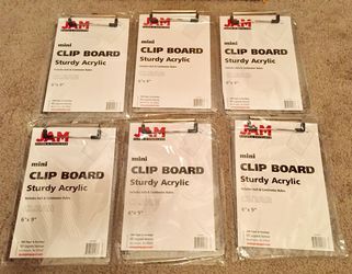 Plastic Clipboards with Low Profile Metal Clip - Small (6" x 9") - Clear