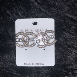 Silver Diamond Word Fashion Earrings 