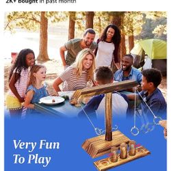 DreamToyz Ring Toss Games for Adults, Yard Games, Patio Decor, Outdoor Indoor Games, Wooden Hook and Ring Game for Bars, Honme, Party, 15.7" X 13" Lar