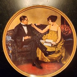 FLIRTING IN THE PARLOR-Norman Rockwell Collector Plate
