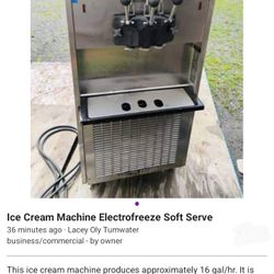 Ice Cream Machine Electrofreeze Soft Serve