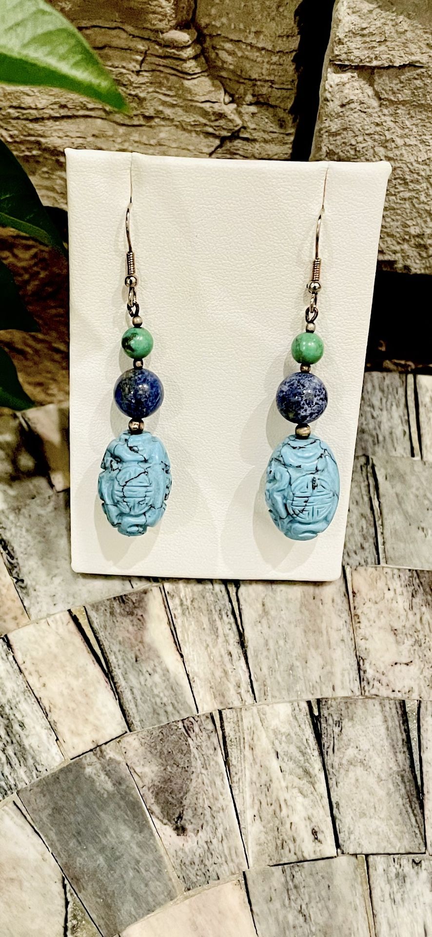 Turquoise and Lapis Lazuli Earrings