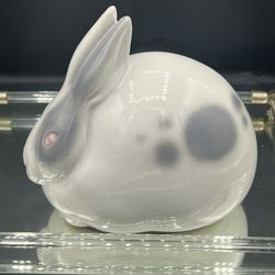 Vintage Department 56 Easter Bunny Rabbit With Gray Spots Figurine
