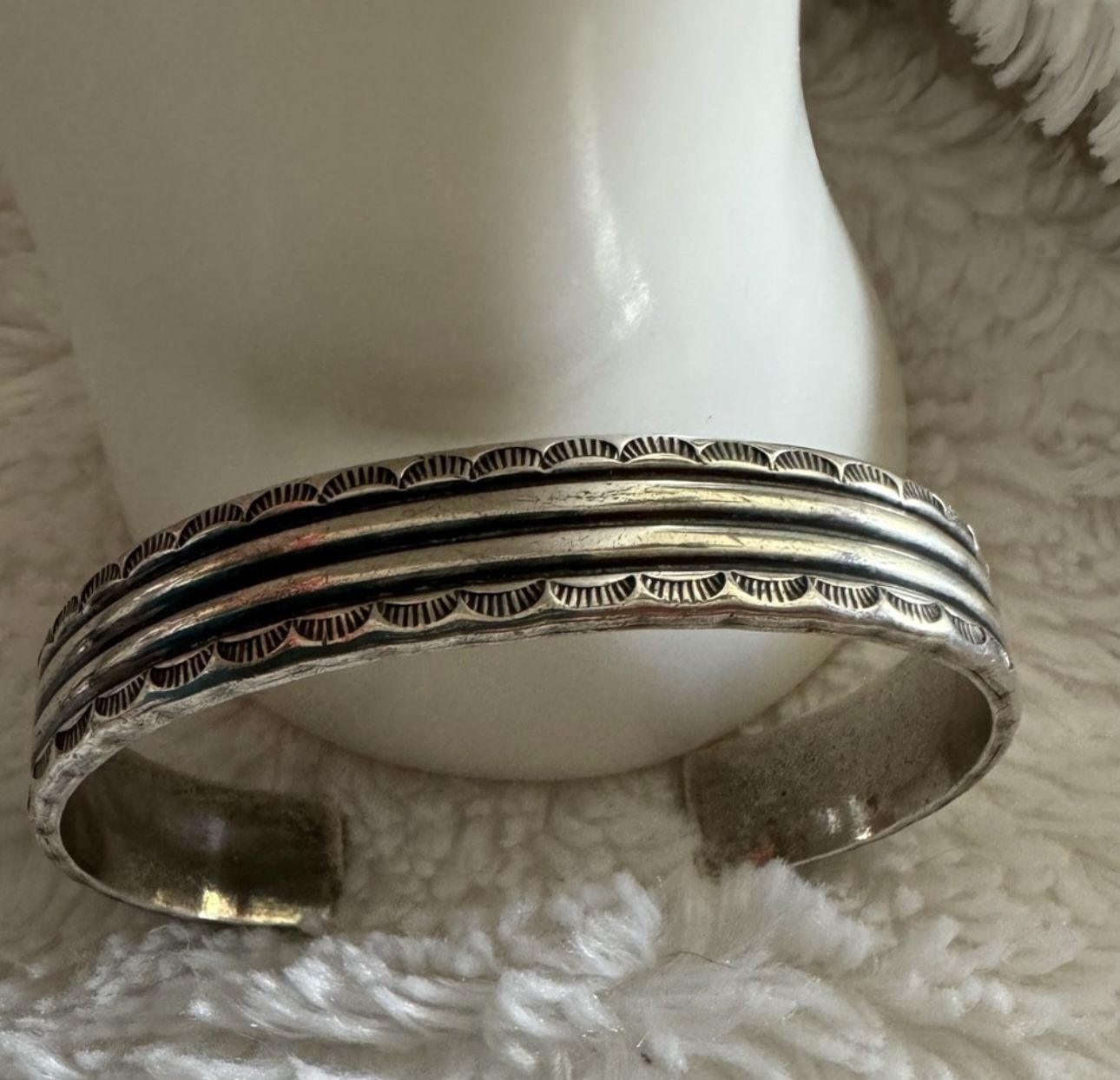 Vintage Handmade Heavy Sterling Cuff Bracelet