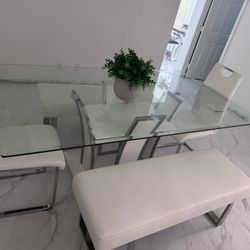 Dinning Table With Chairs And Bench For 8 