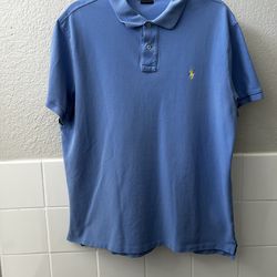 Polo Ralph Lauren Blue Short Sleeve Cotton Polo Shirt Men's Size XL