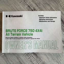 Kawasaki BRUTE FORCE 750 4x4i All Terrain Owners Manual Part No 99987-1382