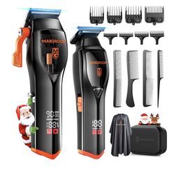 Professional Hair Clippers for Men, 9000 RPM Magnetic Motor, DLC Blades Cordless Hair Cutting Clippers, Beard Trimmer, Haircut Kit, Perfect for Barber