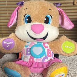 Fisher Price Mattel Laugh & Learn Sis Smart Stages Electronic Puppy Plush 6-36 month interactive toy