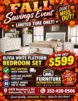 Olivia bedroom set starting at ONLY $599!!