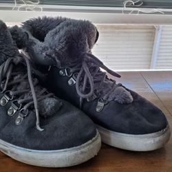 Gray Fleece Boots