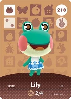 Lily NFC Card for ACNH, it scans as an amiibo for Nintendo Animal Crossing