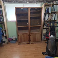 Wood Cabinets With Glass Doors