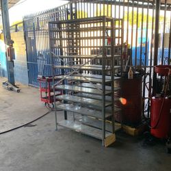 Metal shelves