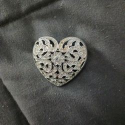 Silver Heart Pin - Brand New