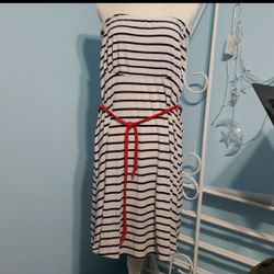 Strapless Striped Dress