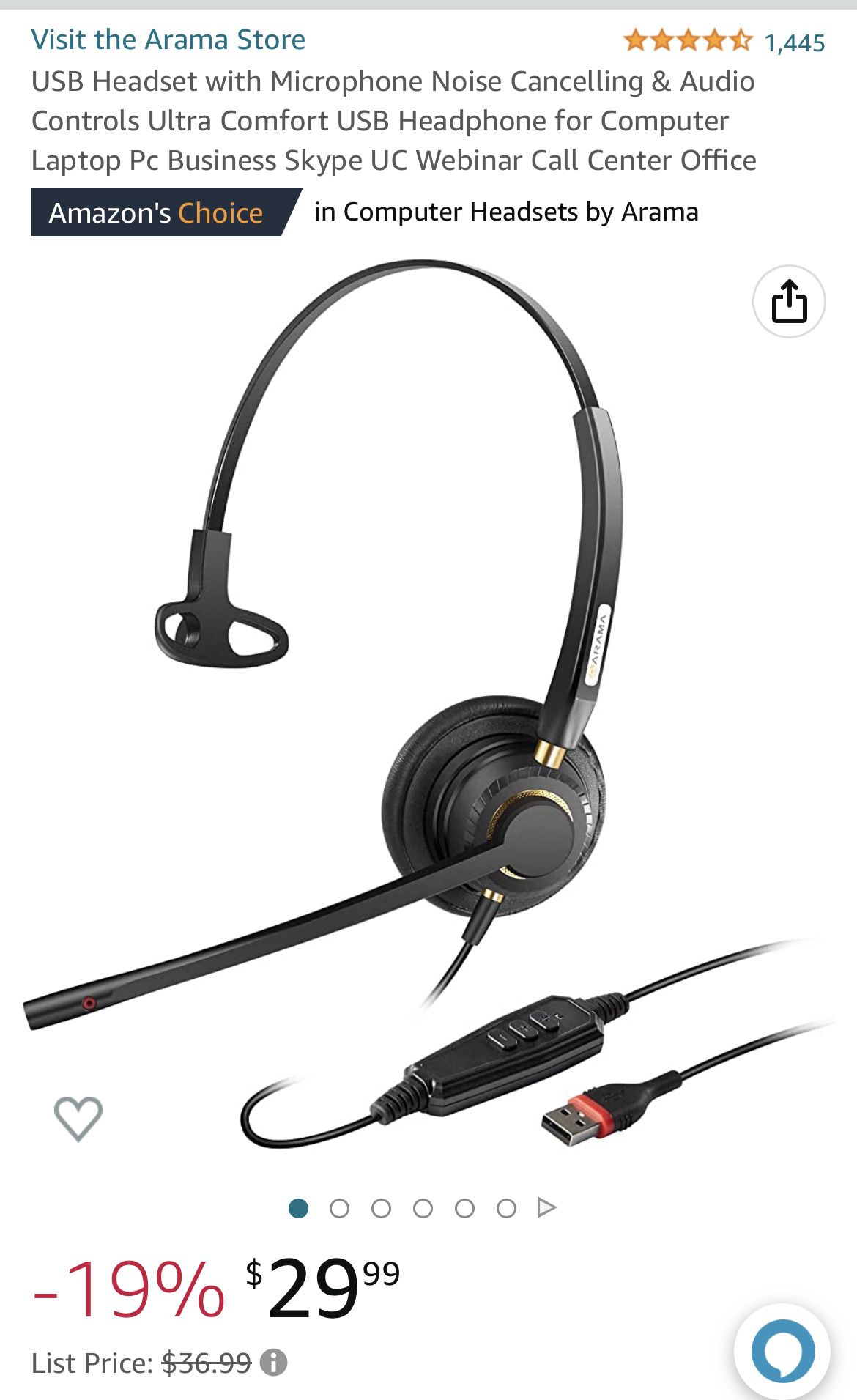 USB Headset With Mic