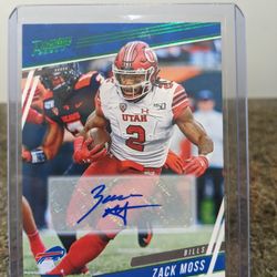 Zack Moss 2020 Xtra Points Autographed Buffalo Bills