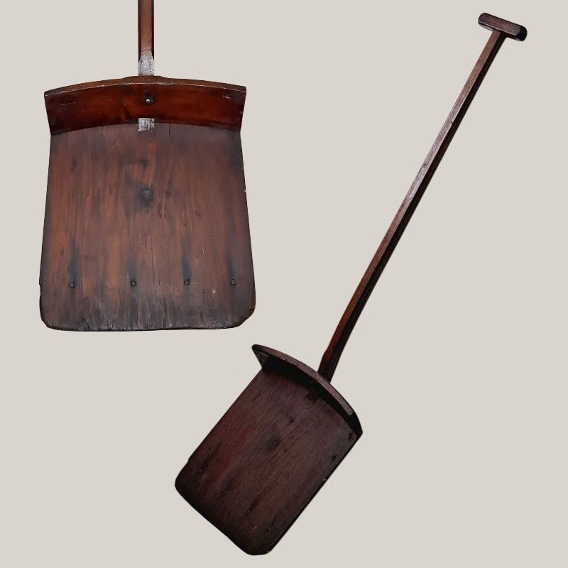 Unique Antique Hand Made Wooden Malt Shovel 47 1/2" Long Late 19th Century