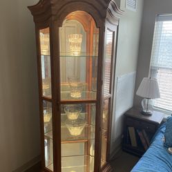 Mirrored 6 ft. tall Corner Display Case with Overhead Light