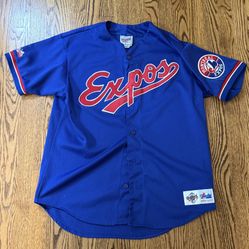 Vintage Montreal Expos Majestic Jersey Blue Men’s Size Large Throwback