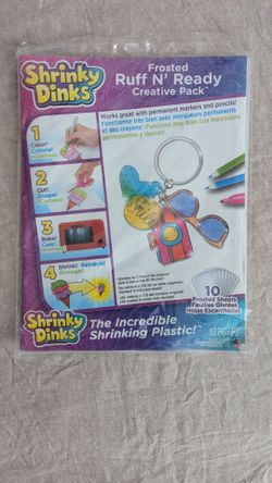 Shrinky Dinks Ruff N' Ready Frosted Creative Pack Kids Craft Kit 10 Sheets