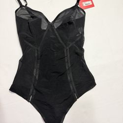 Spanx Black Thong Bodysuit M
