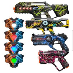 Sets de Laser Tag con Pistola y Chaleco Set de 4, Ideas de Regalo para Niños de 8+ Años
