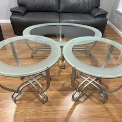 Glass Coffee and Side/End Table Set