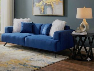 NEW SOFA BLUE VELVET 90x38