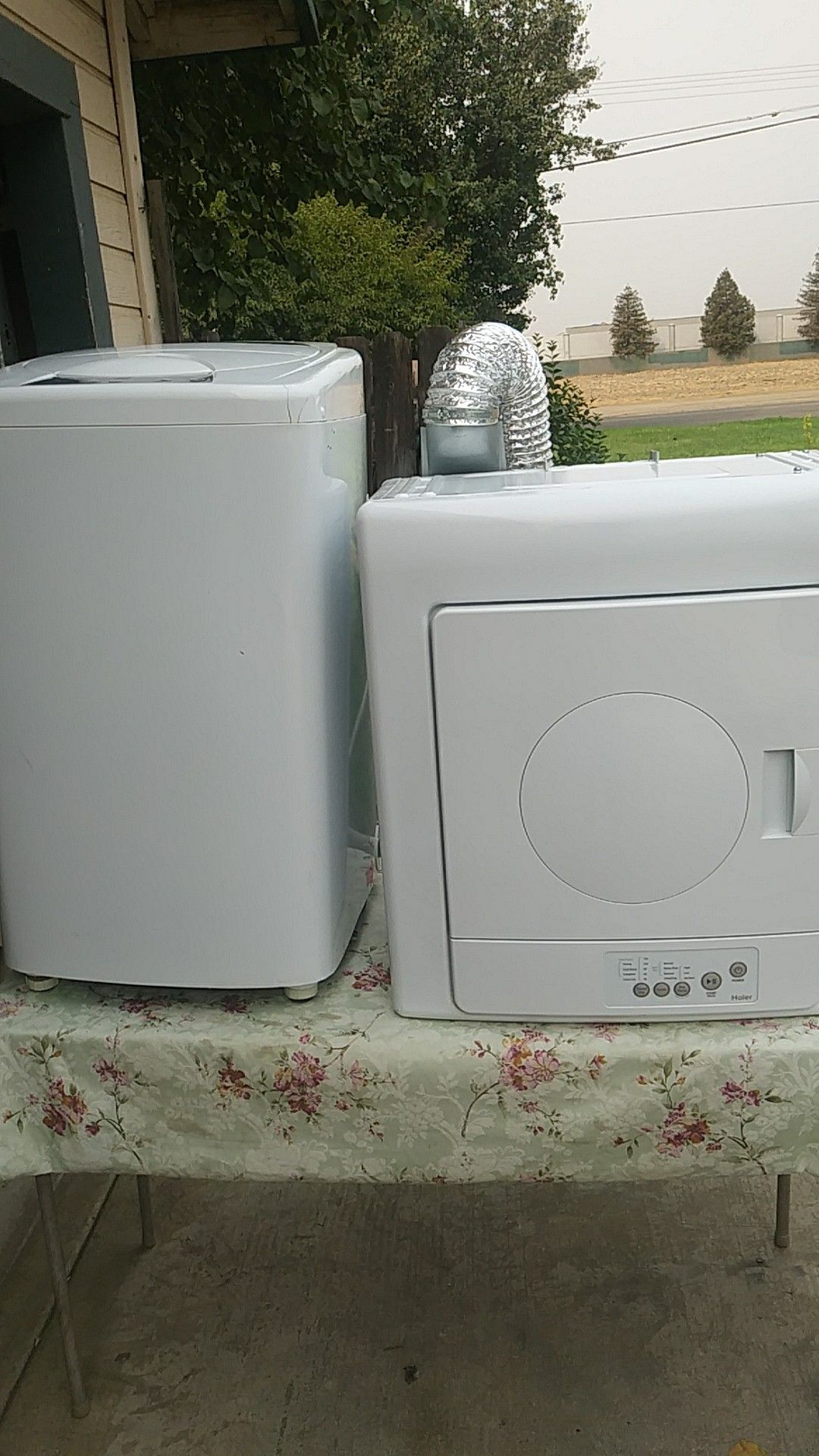 Haier mini apartment or trailer camper washer and dryer set