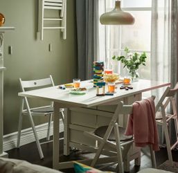 White IKEA Norden Gateleg Folding Table