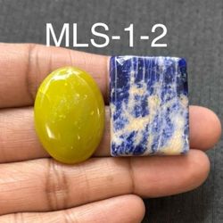 Multi-Stone Mix Shape Gemstone Cabochon-2Pc Lot-MLS-1-2/STK-123