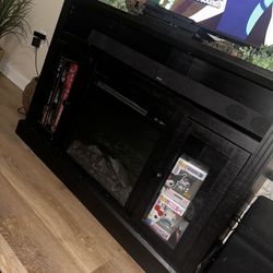 Ameriwood Home Chicago Fireplace TV Stand for TVs up to 50", Black Wood.✨