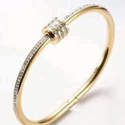 18k Gold Plated Titanium steel bangle