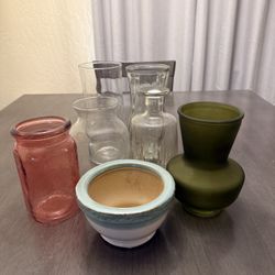 Lot of Decorative Vases + Ceramic Bowl – Home Decor Bundle