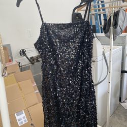 Black Sequins Dress S