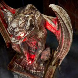 Large 5 FOOT TALL LED Gargoyle Tombstone - Built Sturdy And Solid - HUGE BOX - NEW IN BOX