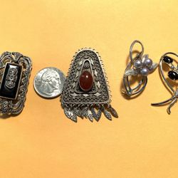 Vintage Sterling / 925 Marked Pins / brooch / Pendant 