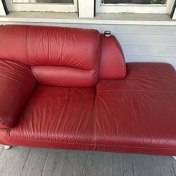 Red Leather Loveseat