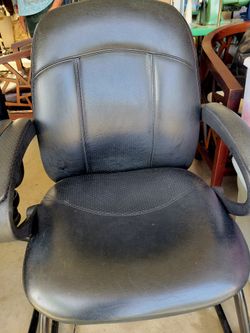 2 Black Faux Leather Chairs, $15 Each