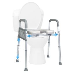 UNLICON Adjustable Raised Toilet Seat with Handles — New