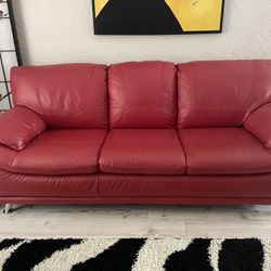 Leather Sofa, Chair & 4 Bar Stools
