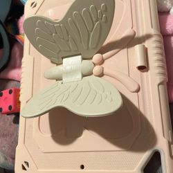 iPad Butterfly Kids Case (pink/tan) 
