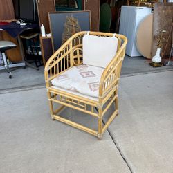 Vintage Brighton Pavilion Rattan Armchair w/ Cushion